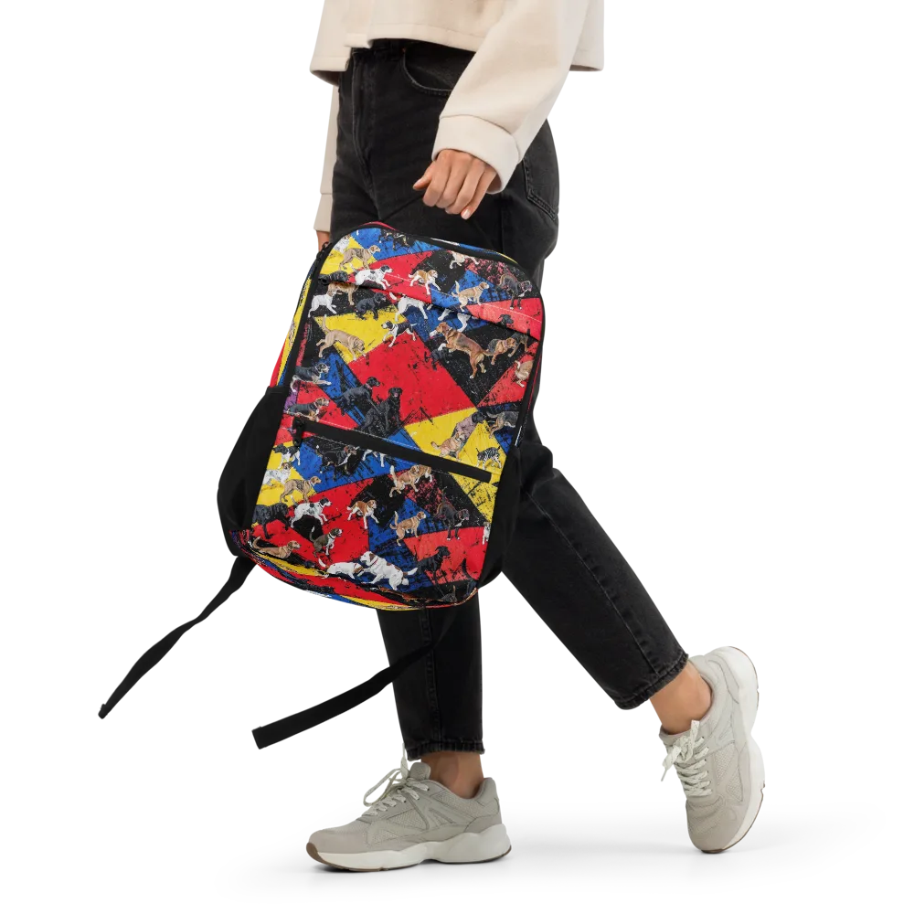 Canine Color Riot on Utility Backpack — Front