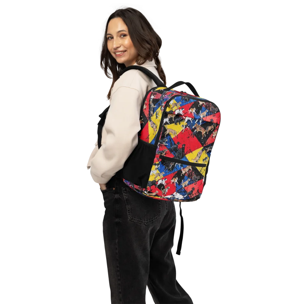 Canine Color Riot on Utility Backpack — Back