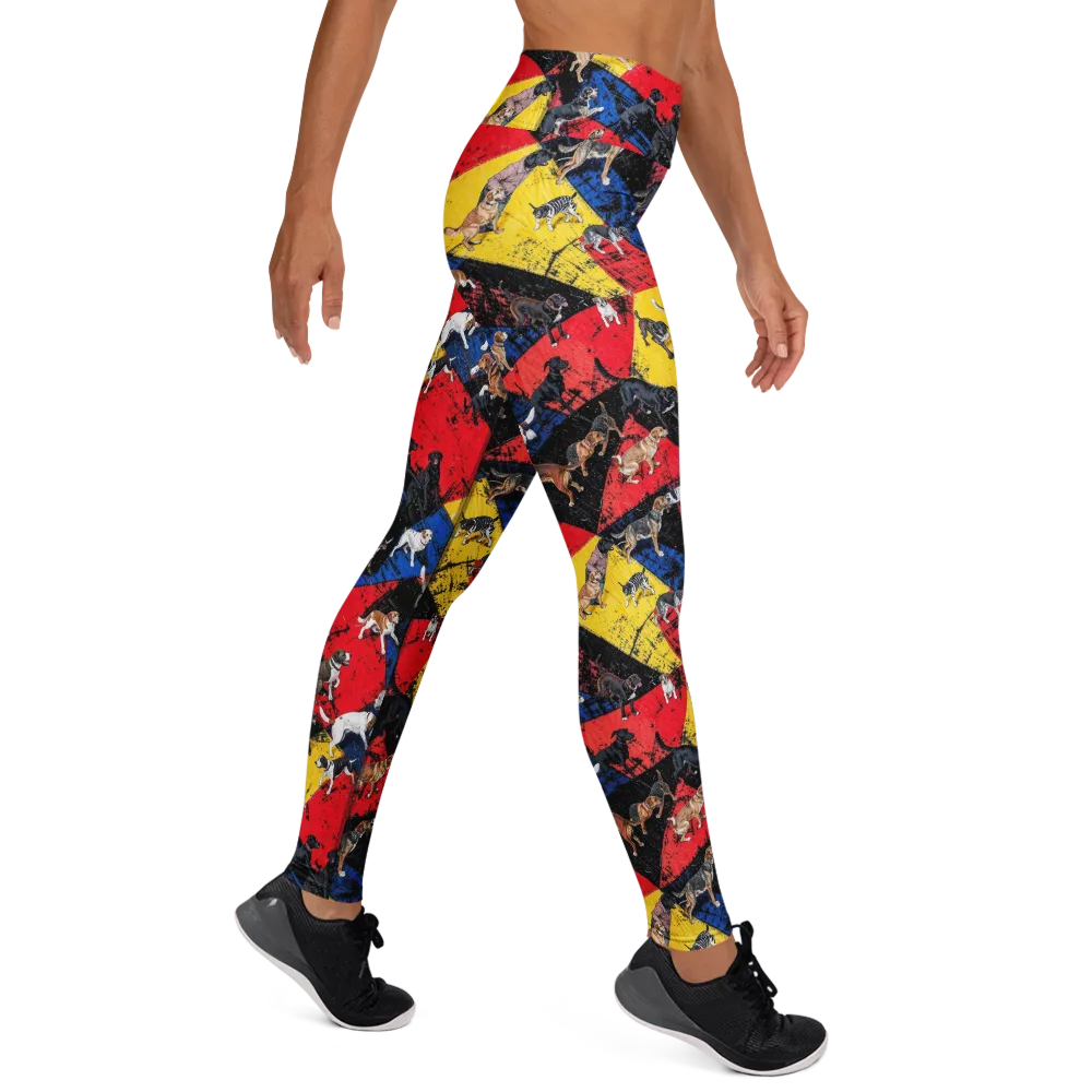 Canine Color Riot on Yoga Leggings — Right