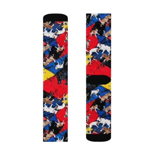 Canine Color Riot on a Socks