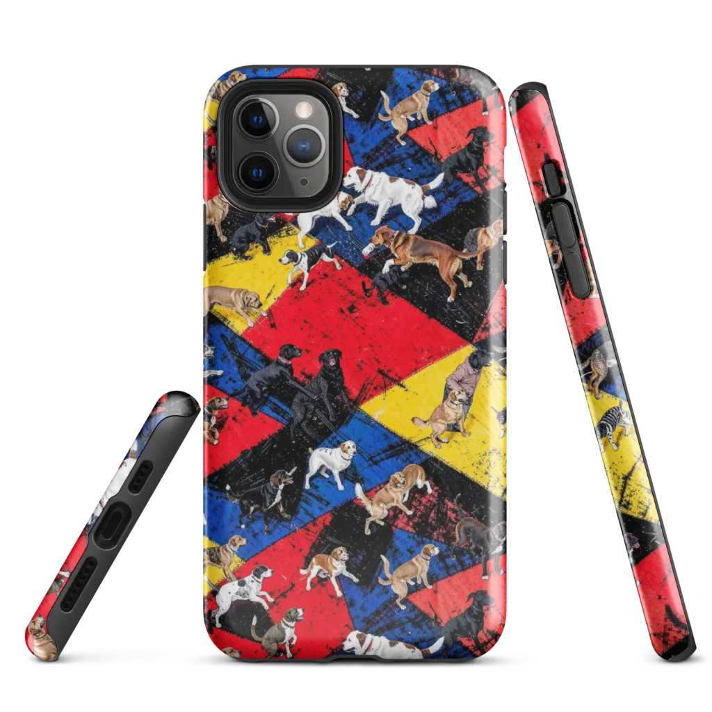 Canine Color Riot on Tough Case for iPhone® — Front