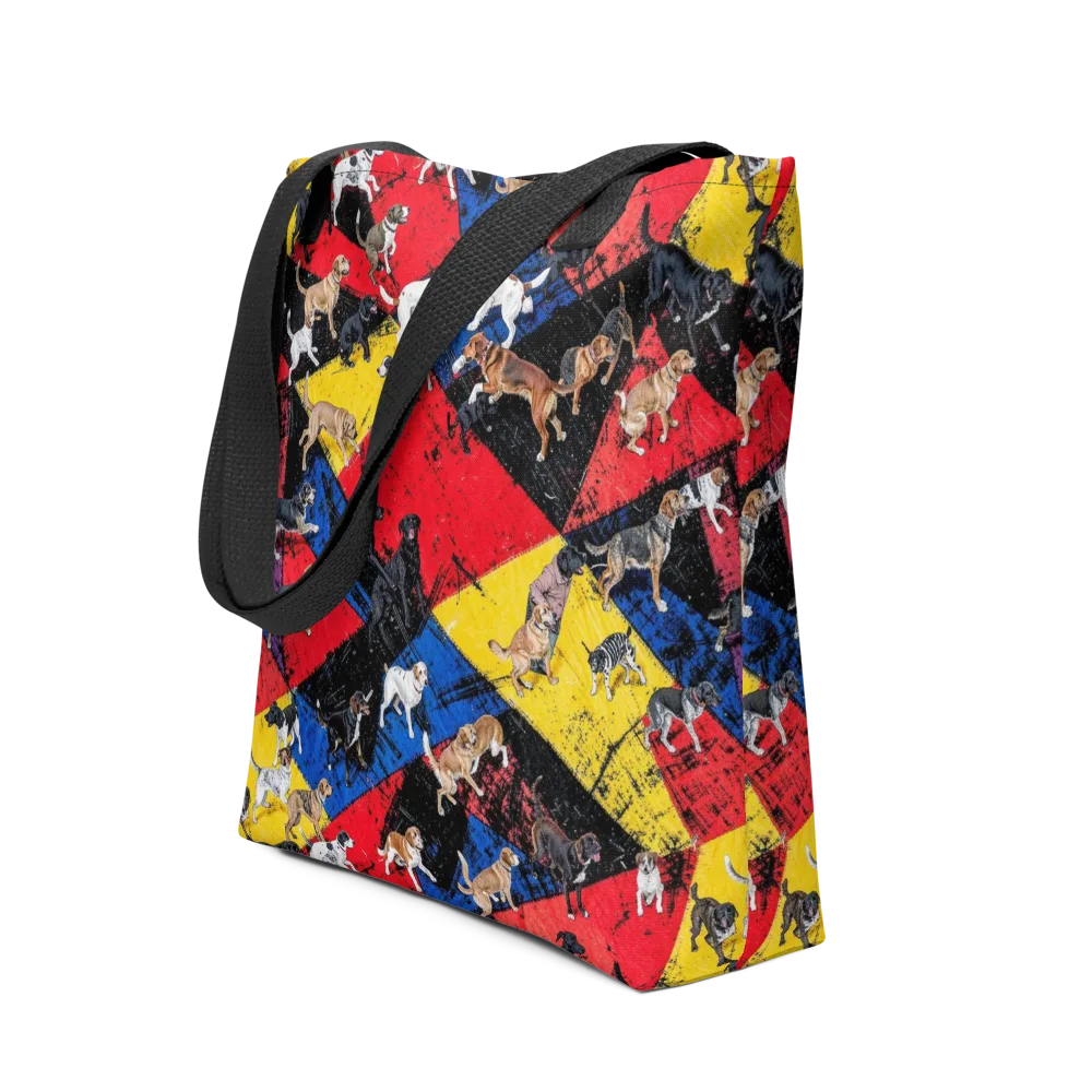 Canine Color Riot on Tote Bag — Front