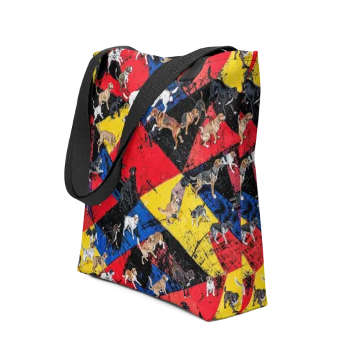 Canine Color Riot on a Tote Bag