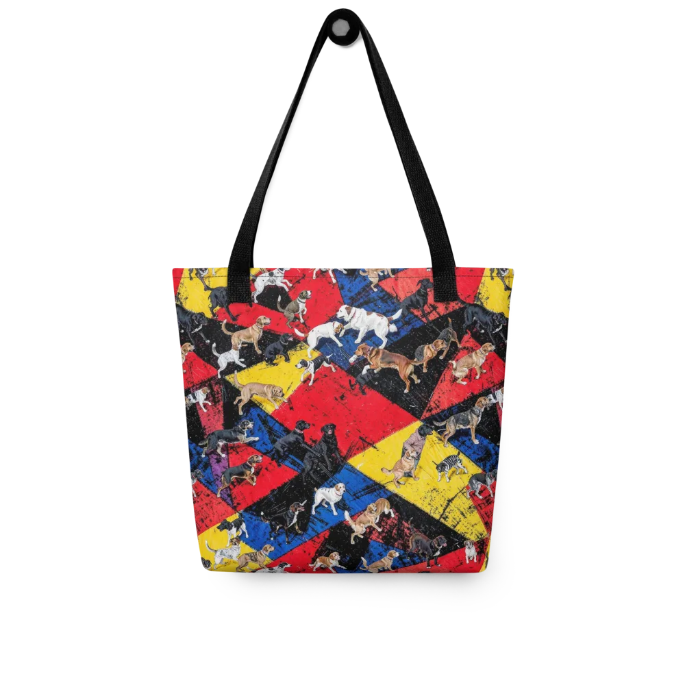 Canine Color Riot on Tote Bag — Front