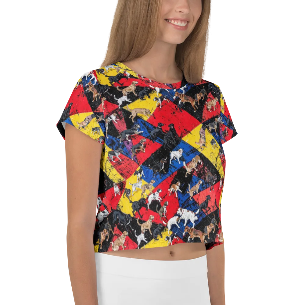 Canine Color Riot on Crop Tee — Right