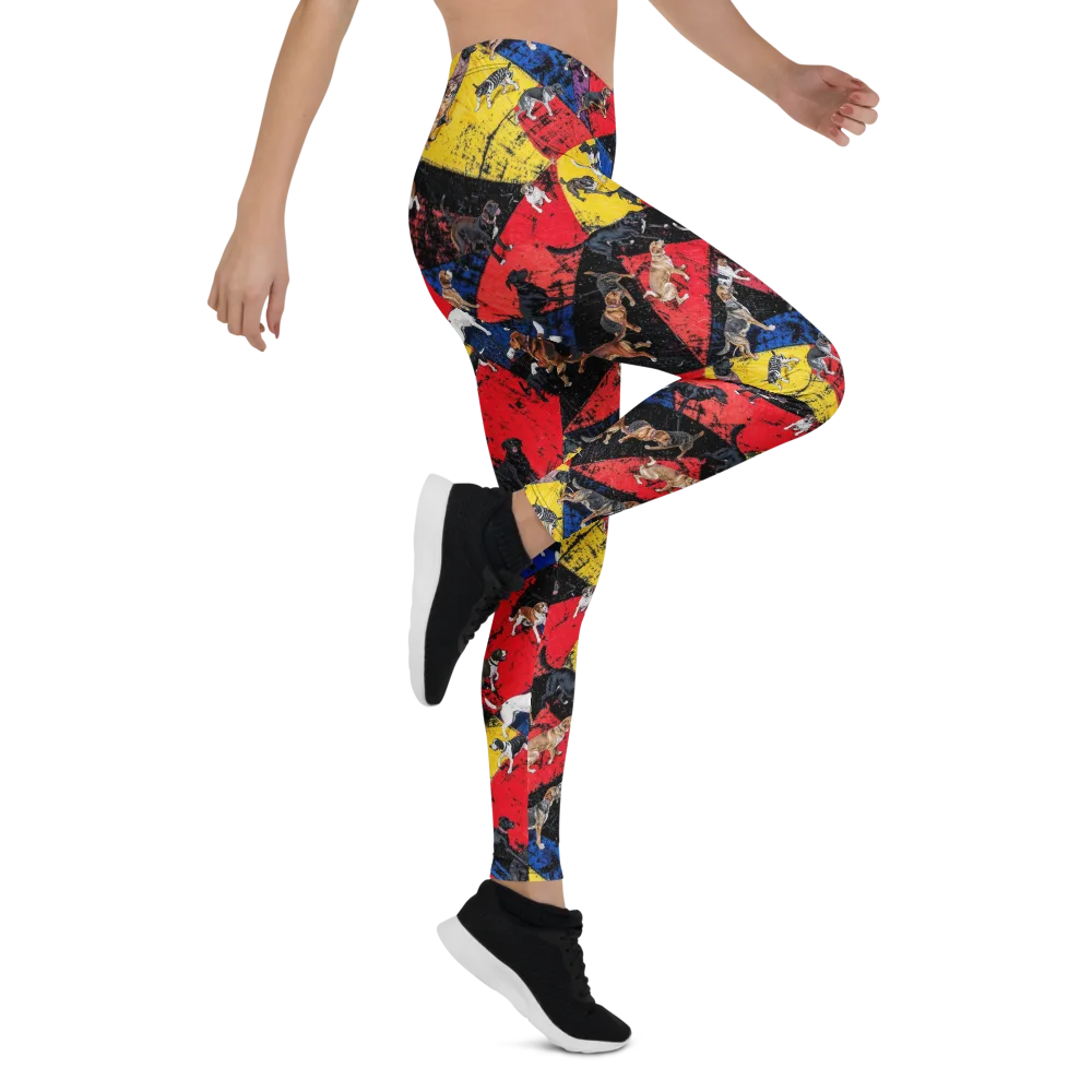 Canine Color Riot on Leggings — Right