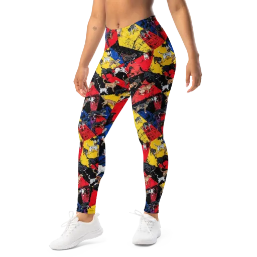 Canine Color Riot on a Leggings