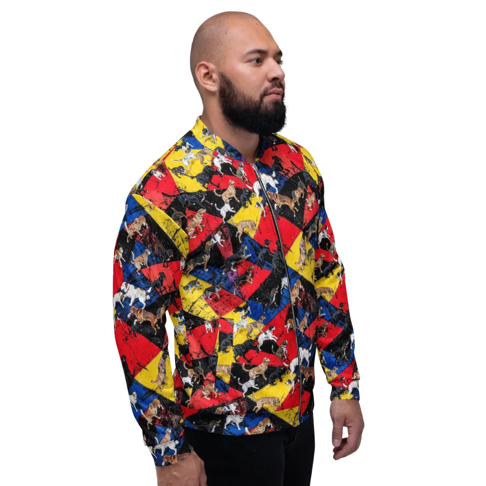 Canine Color Riot on Bomber Jacket — Right