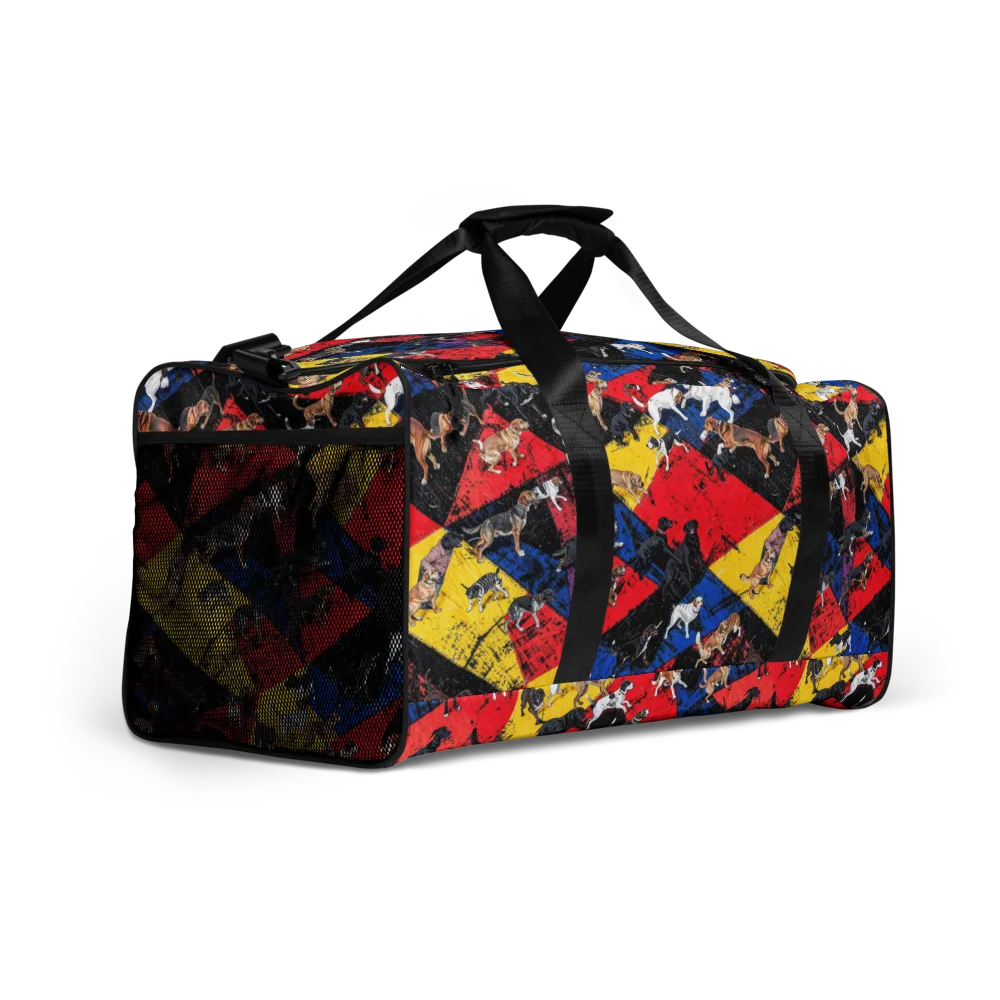 Canine Color Riot on Duffle Bag — Right Front