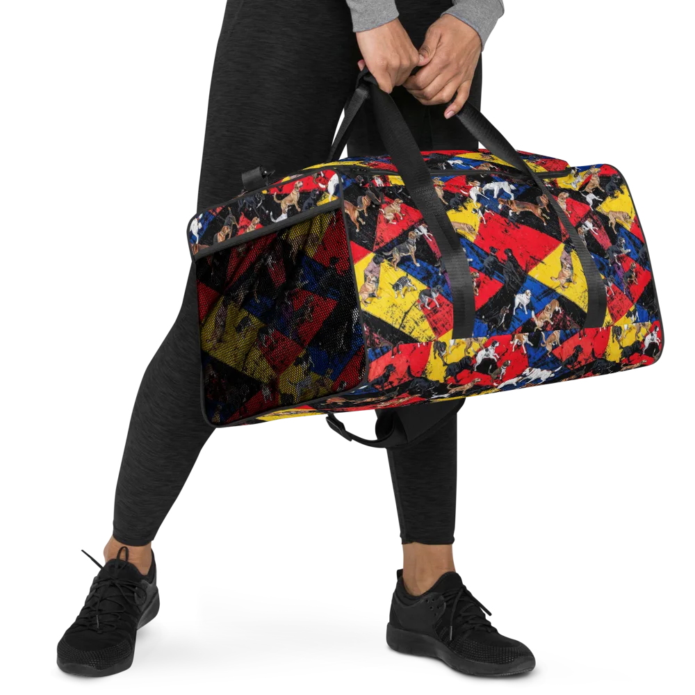 Canine Color Riot on Duffle Bag — Right Front