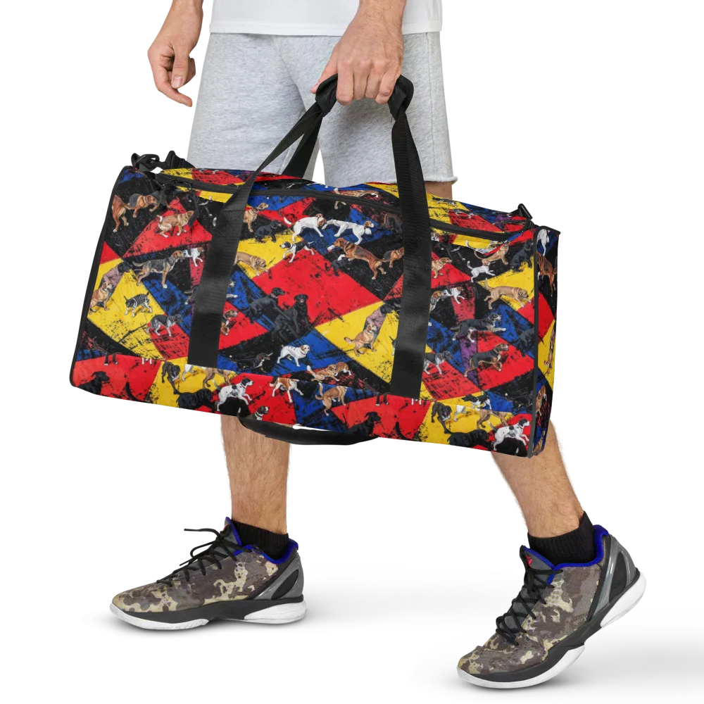 Canine Color Riot on Duffle Bag — Front
