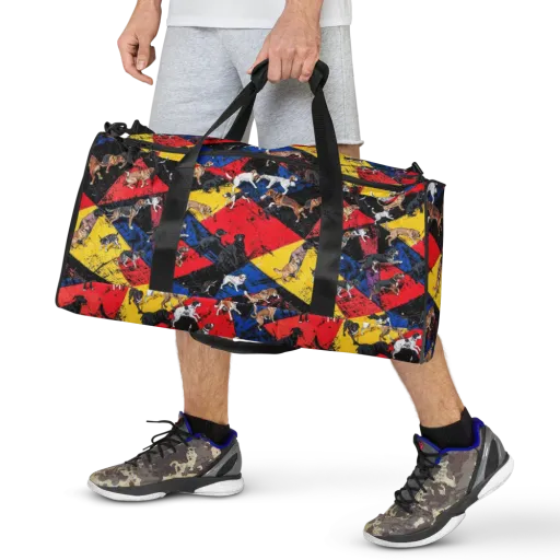 Canine Color Riot on a Duffle Bag