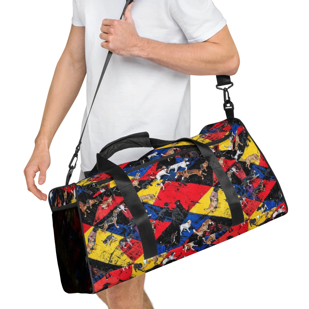 Canine Color Riot on Duffle Bag — Right Front