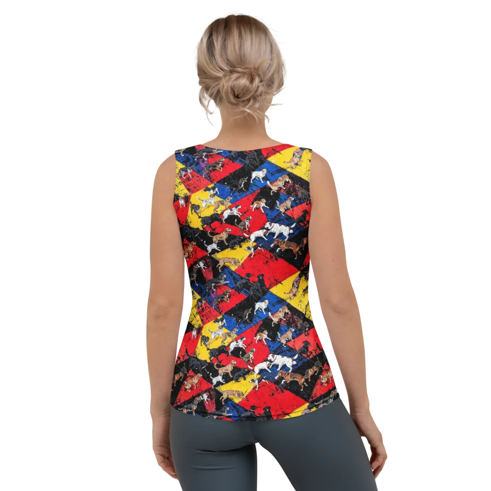 Canine Color Riot on Women's Tank Top — Back