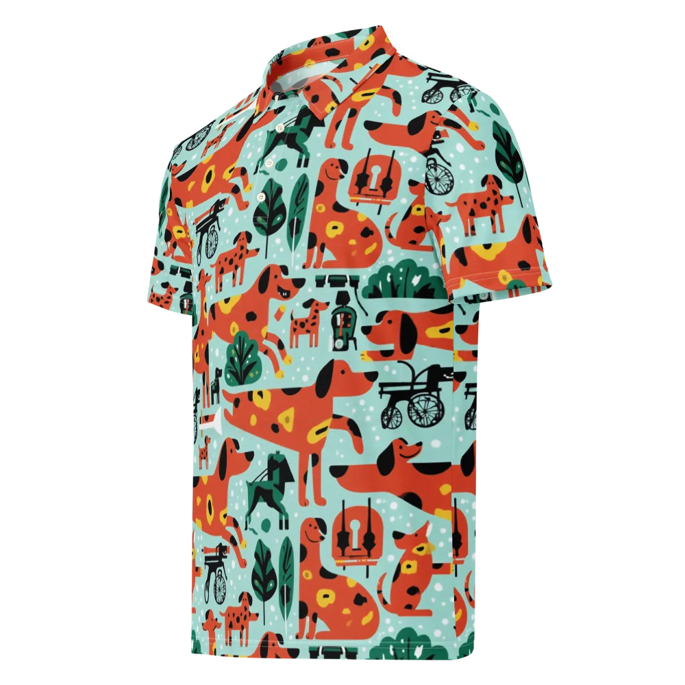 Dachshund Daydream on Men's Slim Fit Polo Shirt — Left Front