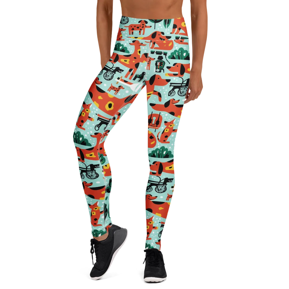Dachshund Daydream on Yoga Leggings — Front