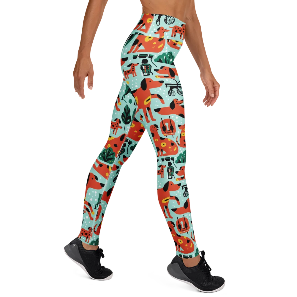 Dachshund Daydream on Yoga Leggings — Right