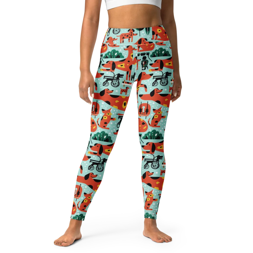 Dachshund Daydream on Yoga Leggings — Front