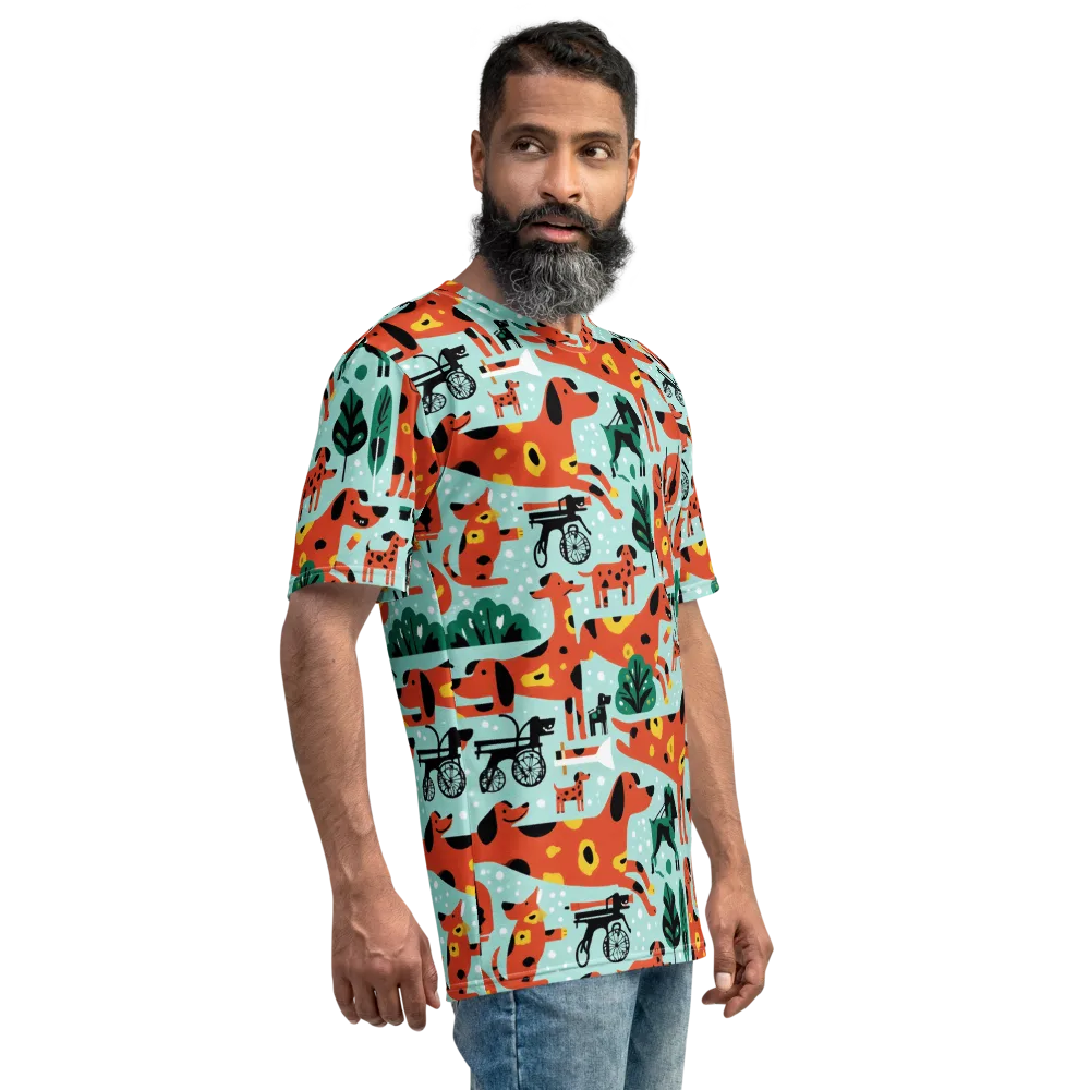 Dachshund Daydream on Men's Crew Neck T-Shirt — Right