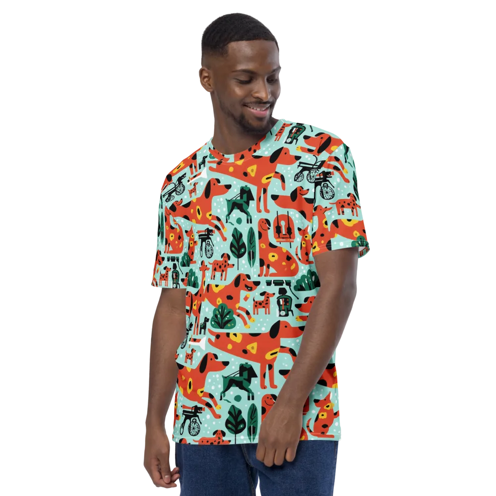 Dachshund Daydream on Men's Crew Neck T-Shirt — Left