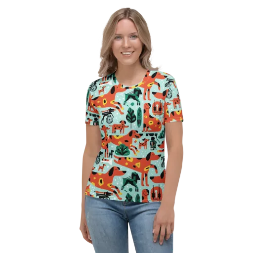 Dachshund Daydream on a Women's Crew Neck T-Shirt