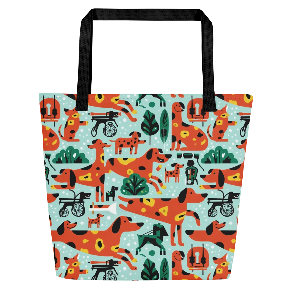 Dachshund Daydream on Large Tote Bag W/ Pocket — Front