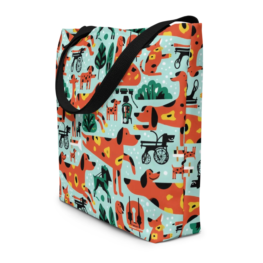 Dachshund Daydream on Large Tote Bag W/ Pocket — Front