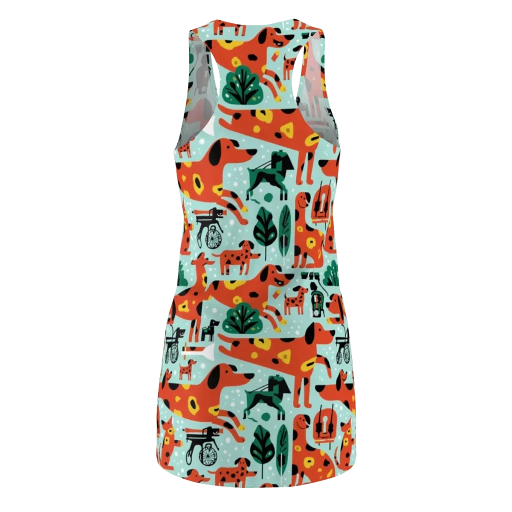 Dachshund Daydream on Racerback Dress — Back