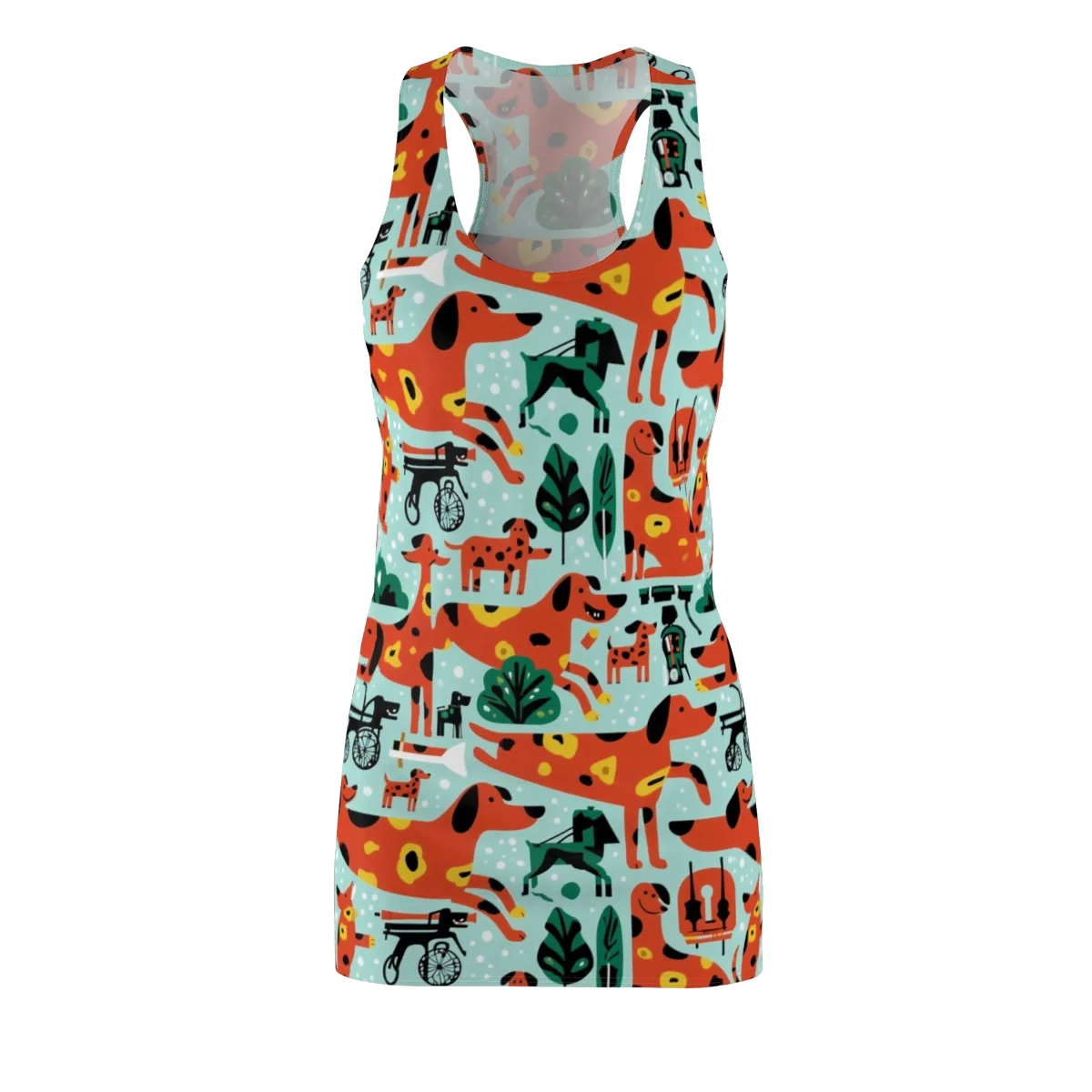 Dachshund Daydream on Racerback Dress — Front