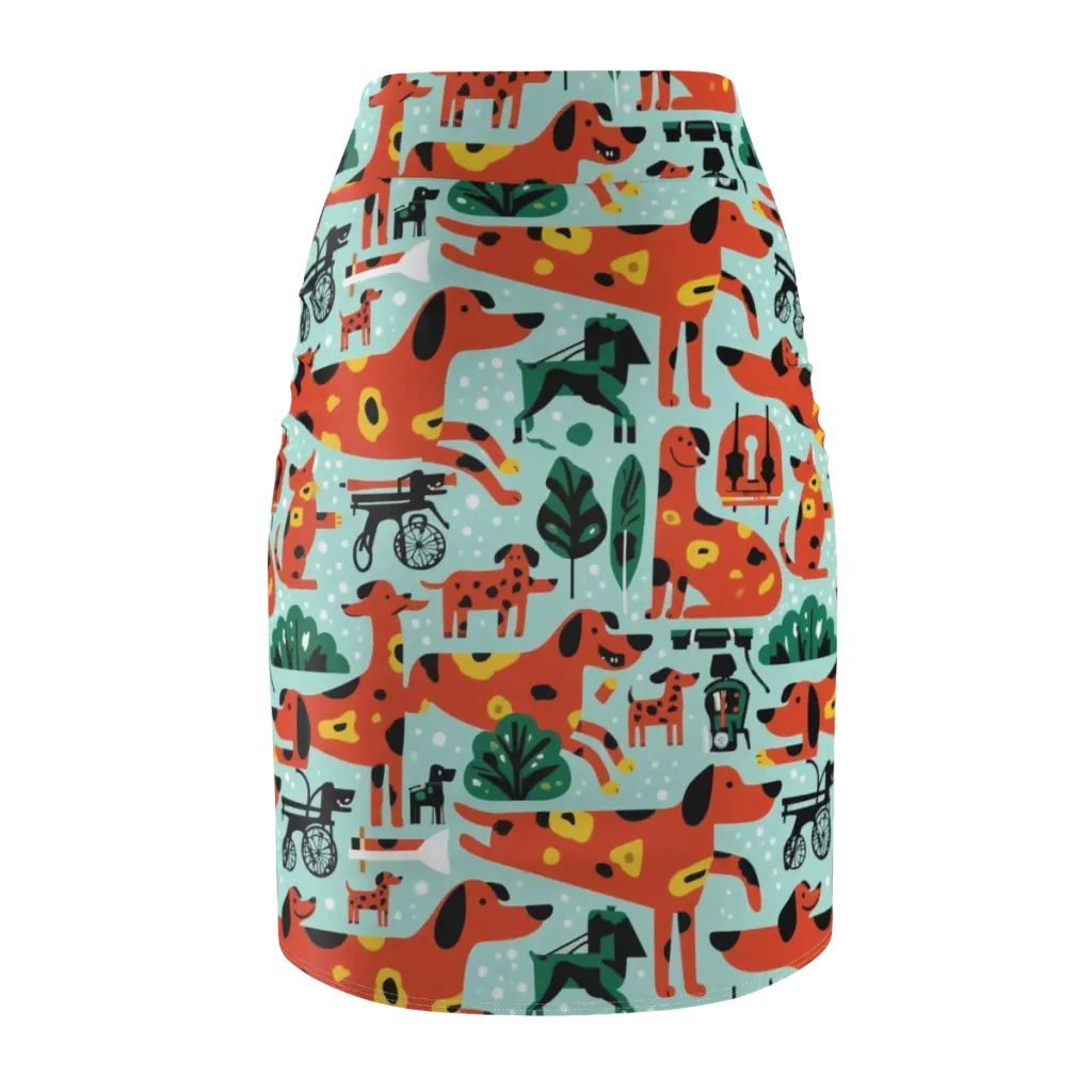 Dachshund Daydream on Pencil Skirt — Back