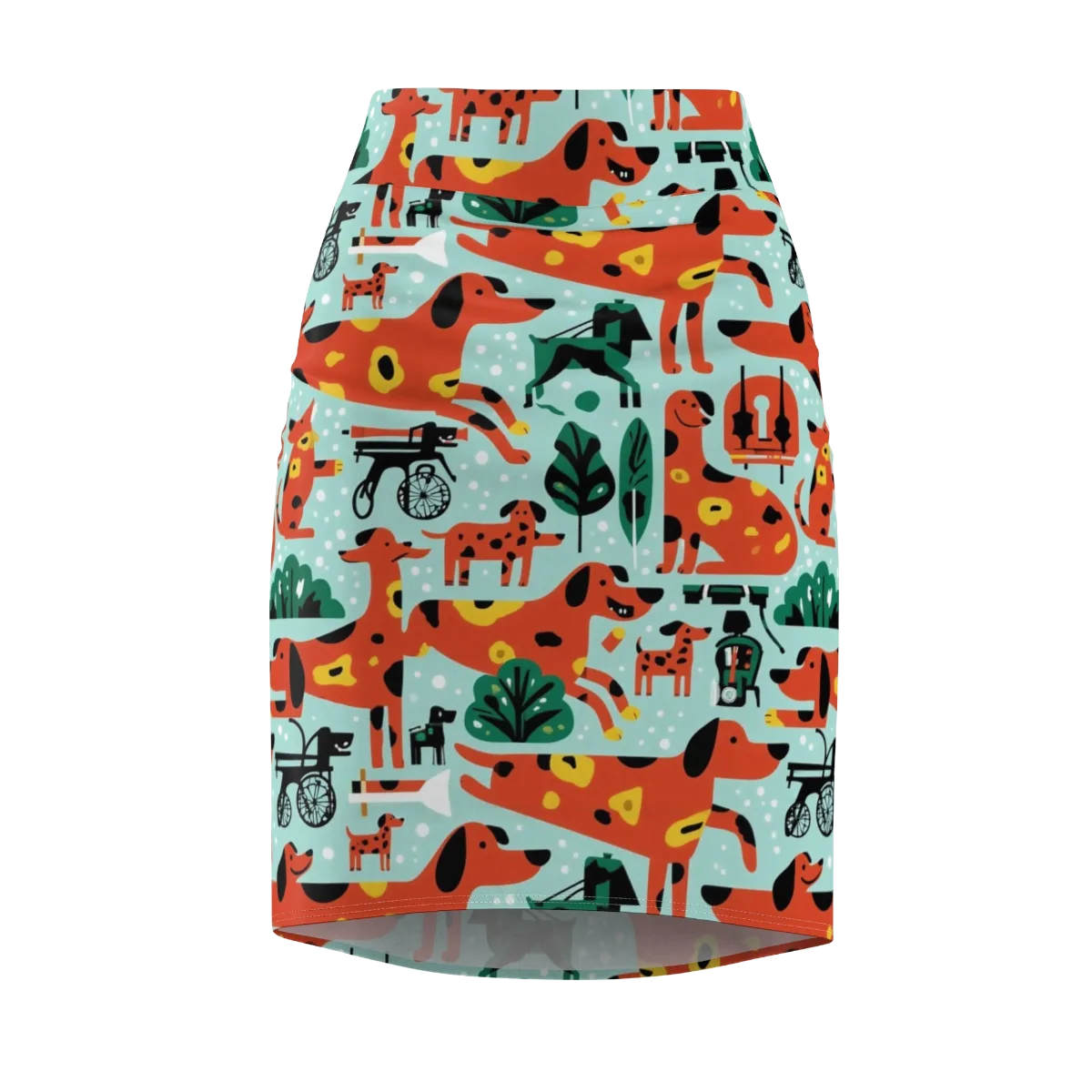 Dachshund Daydream on Pencil Skirt — Front