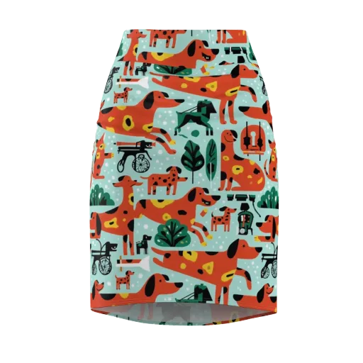 Dachshund Daydream on a Pencil Skirt