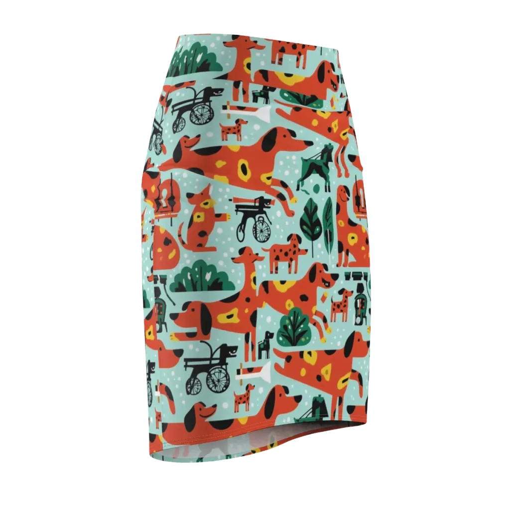 Dachshund Daydream on Pencil Skirt — Front Side