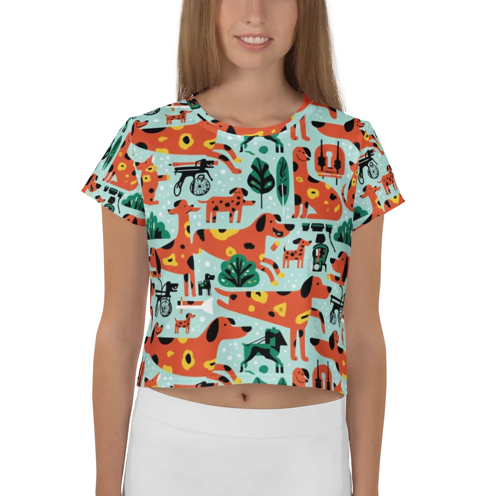 Dachshund Daydream on Crop Tee — Front