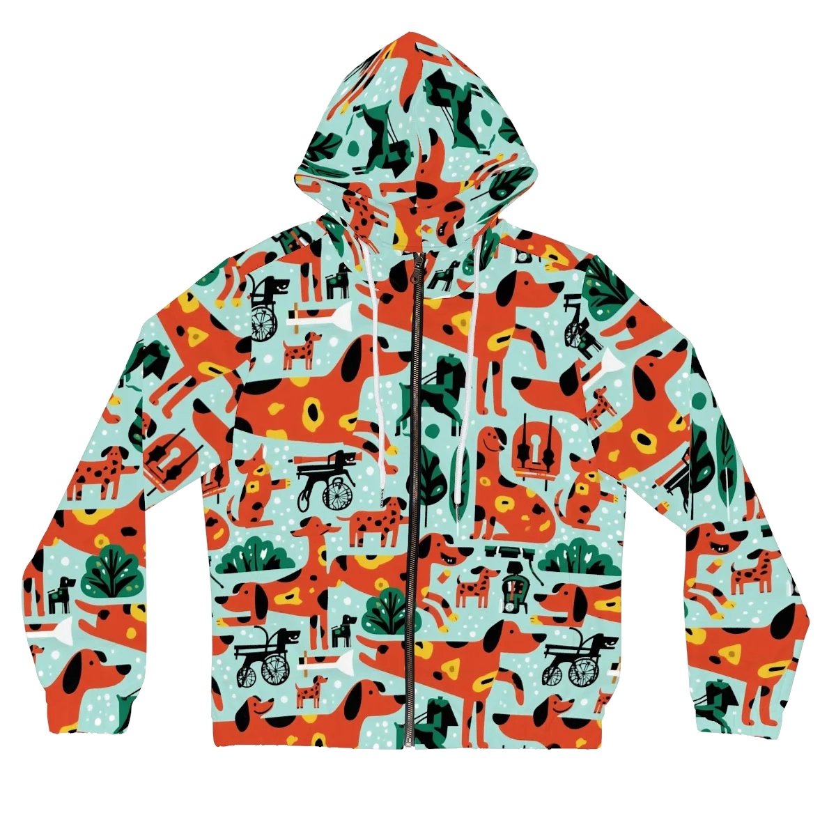 Dachshund Daydream on Women's Full-Zip Hoodie — Front