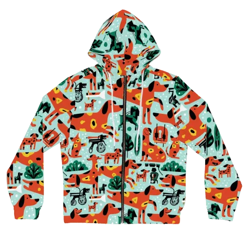 Dachshund Daydream on a Women's Full-Zip Hoodie