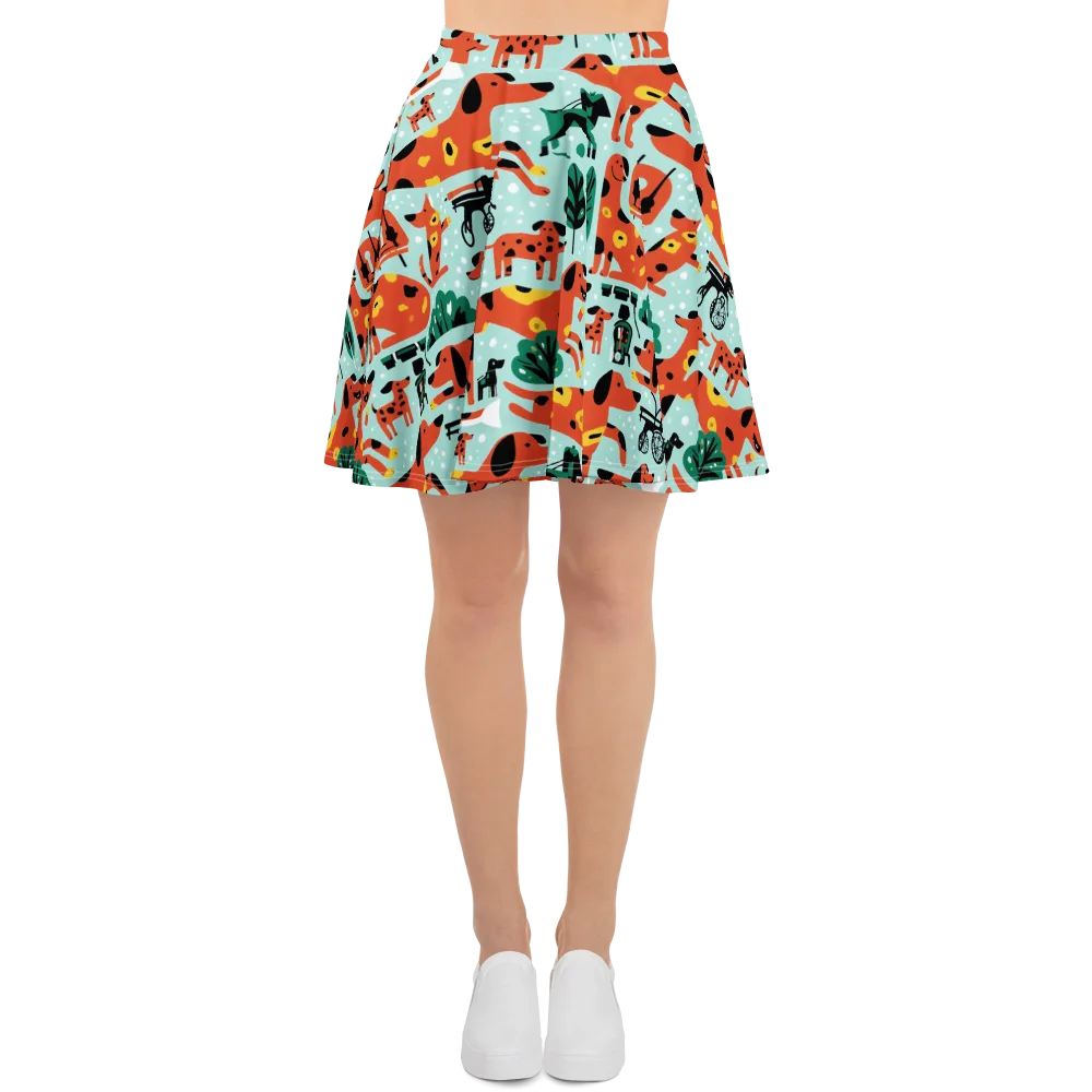 Dachshund Daydream on Skater Skirt — Front