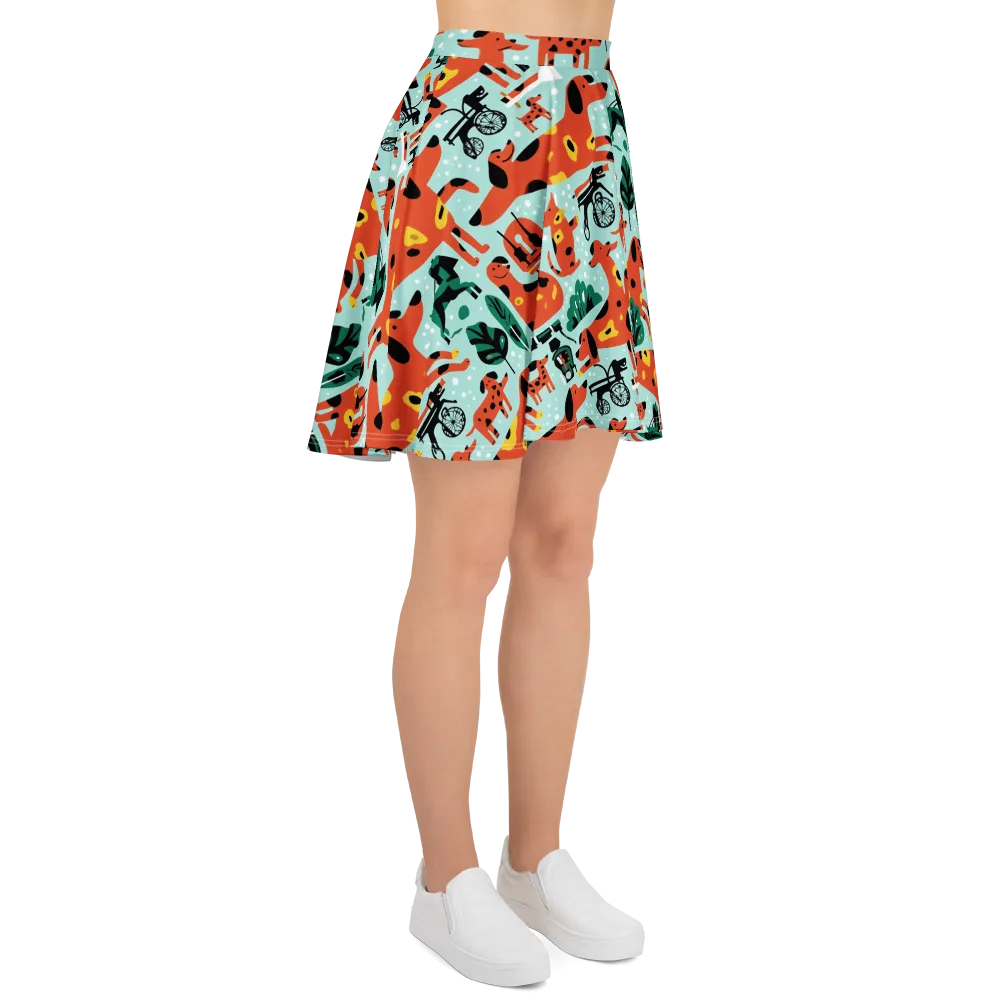 Dachshund Daydream on Skater Skirt — Right
