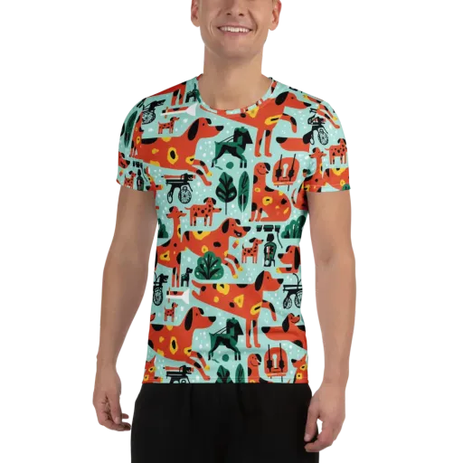 Dachshund Daydream on a Men's Athletic T-Shirt