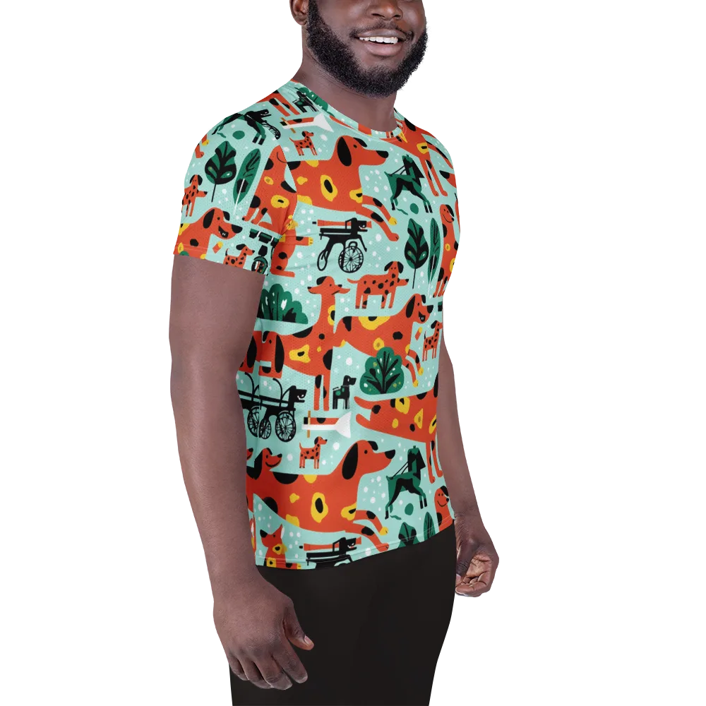 Dachshund Daydream on Men's Athletic T-Shirt — Right