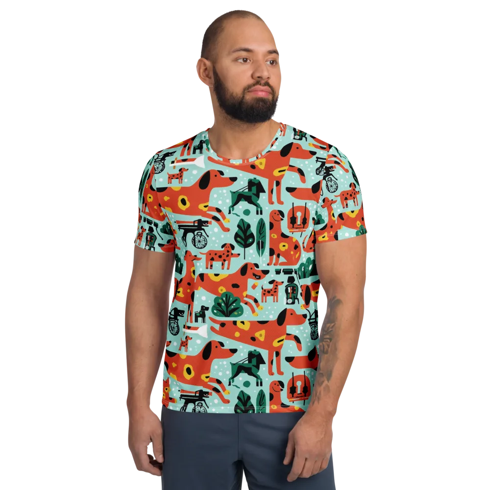 Dachshund Daydream on Men's Athletic T-Shirt — Front