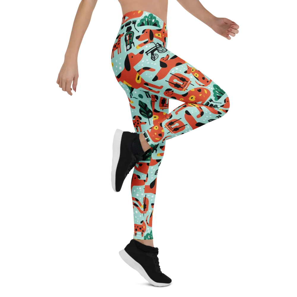 Dachshund Daydream on Leggings — Right