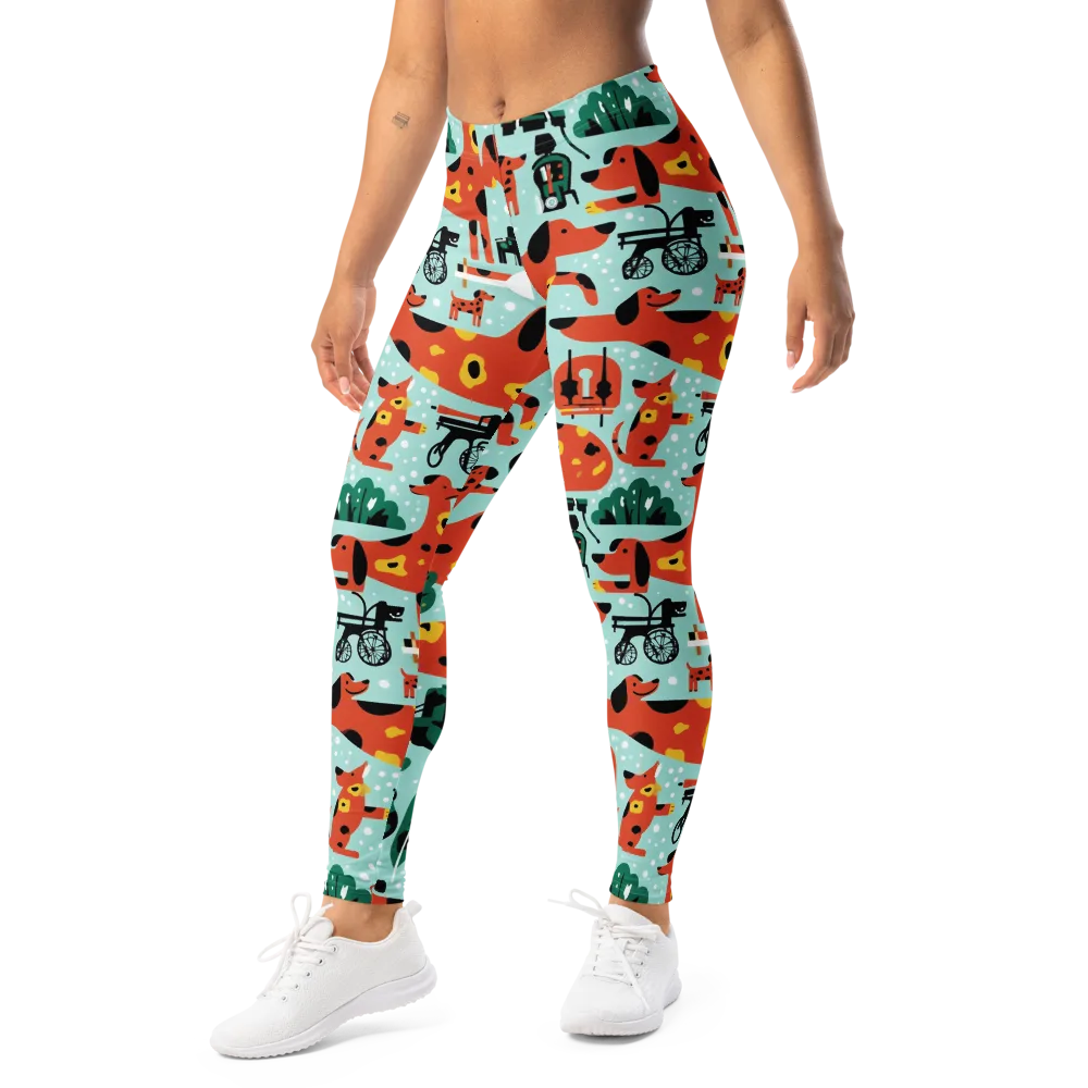 Dachshund Daydream on Leggings — Left Front
