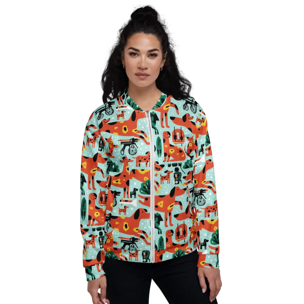 Dachshund Daydream on Bomber Jacket — Front