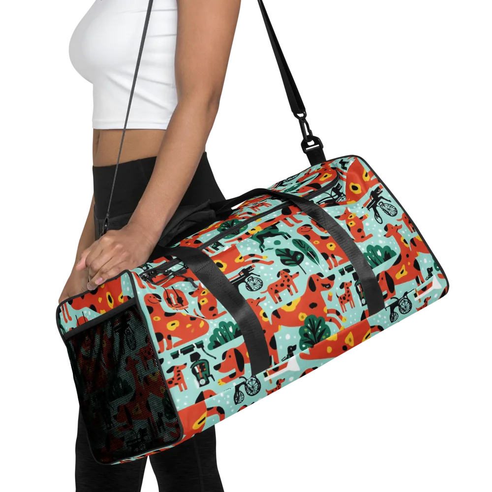 Dachshund Daydream on Duffle Bag — Front