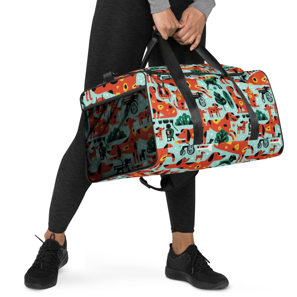 Dachshund Daydream on Duffle Bag — Right Front