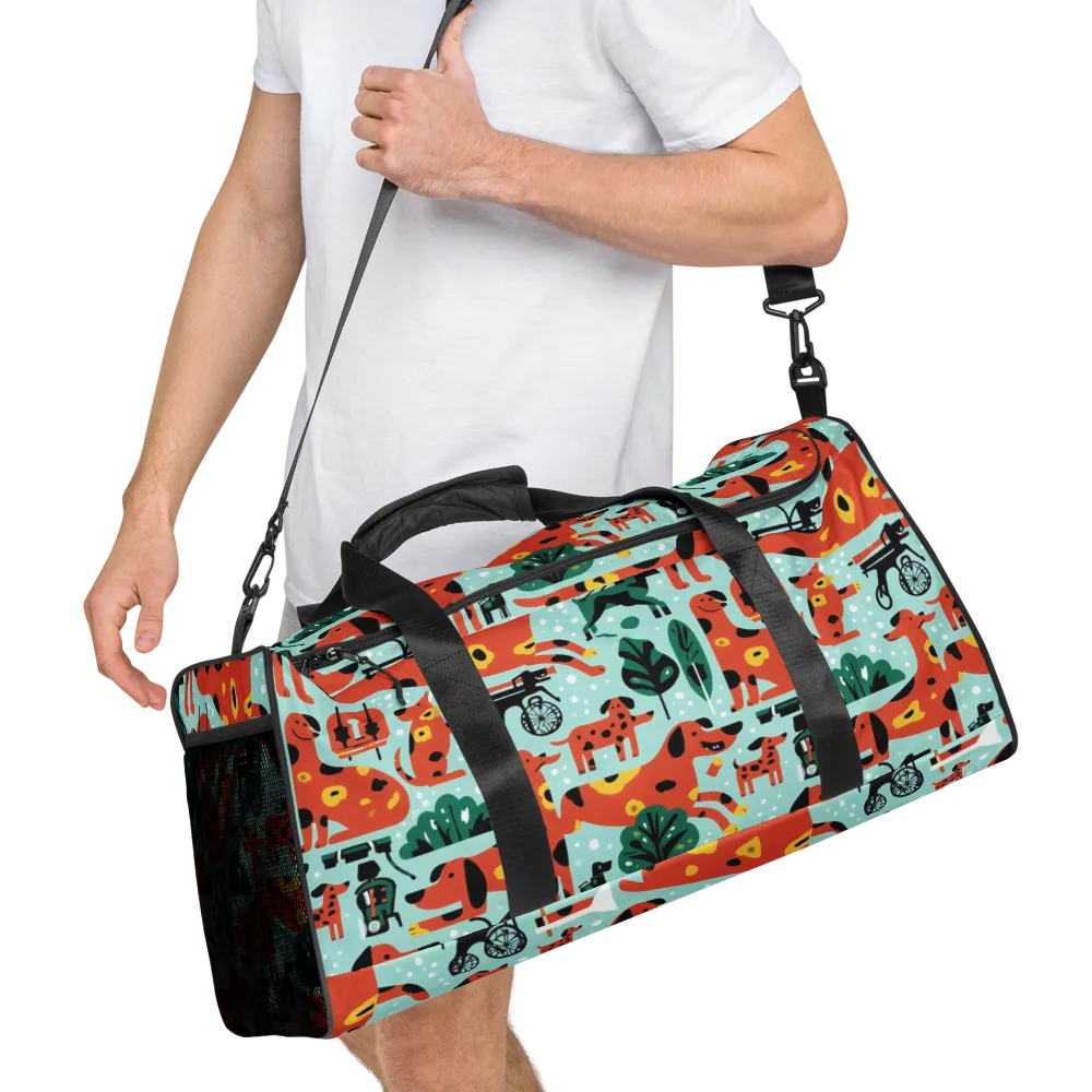 Dachshund Daydream on Duffle Bag — Right Front