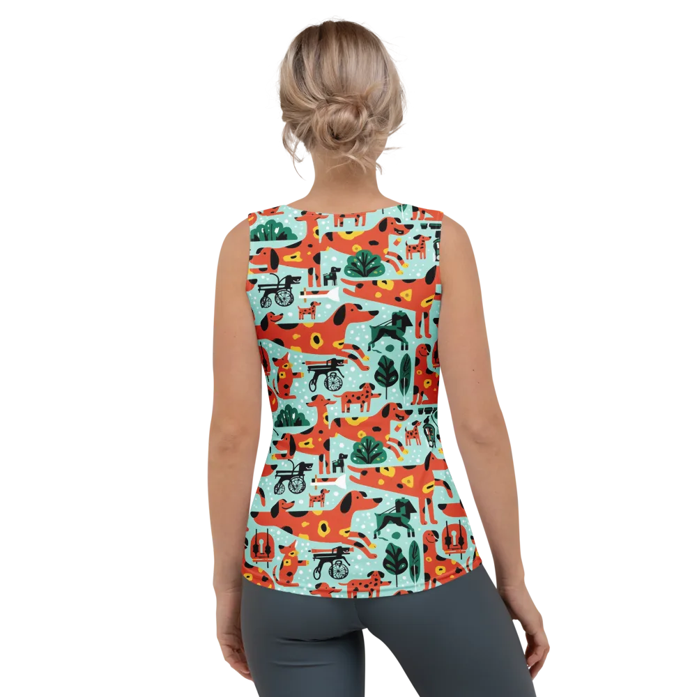 Dachshund Daydream on Women's Tank Top — Back