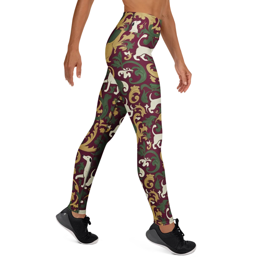 Acanthus Hounds on Yoga Leggings — Right