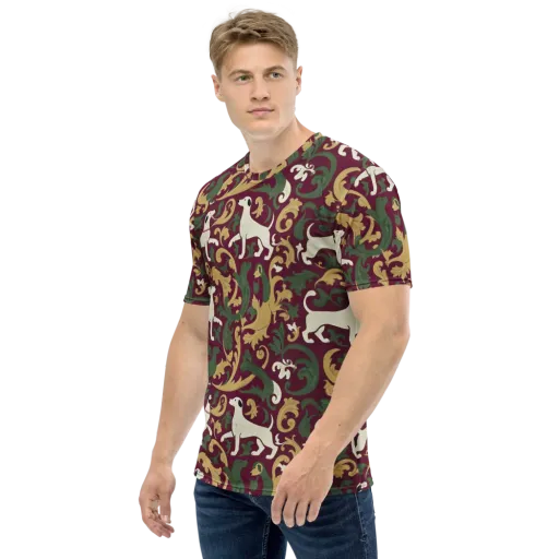 Acanthus Hounds on a Men's Crew Neck T-Shirt